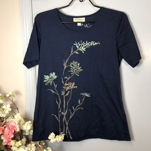 NWOT hand painted & Ribbon embroidered top